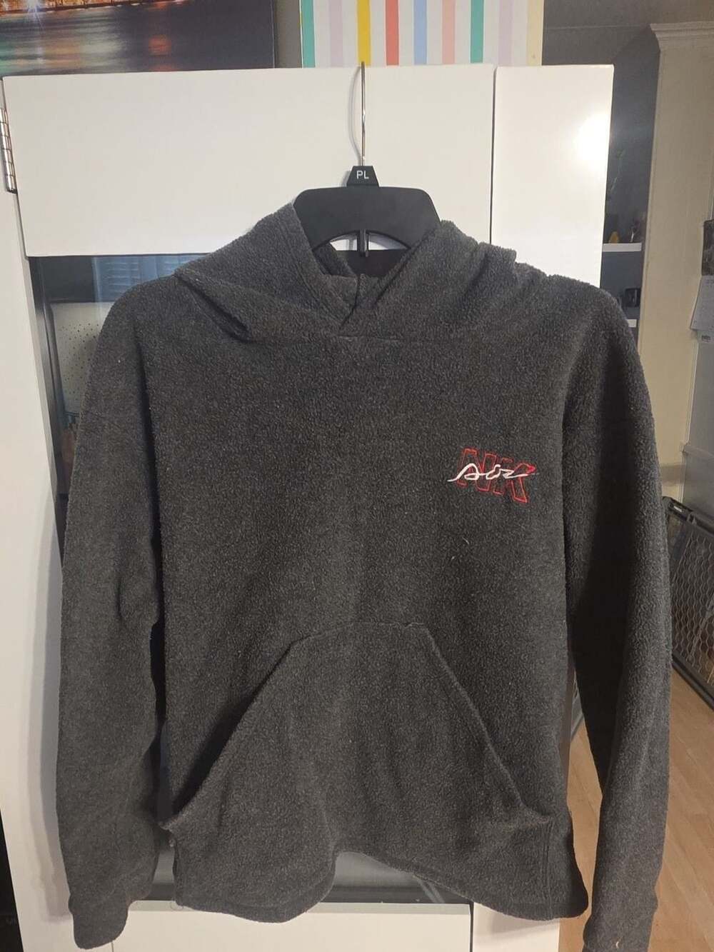Vintage Fleece Hoodie Size XL Gray